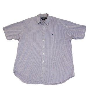 Ralph Lauren Shirt Mens XL Purple & White Check Long Sleeve Button Down